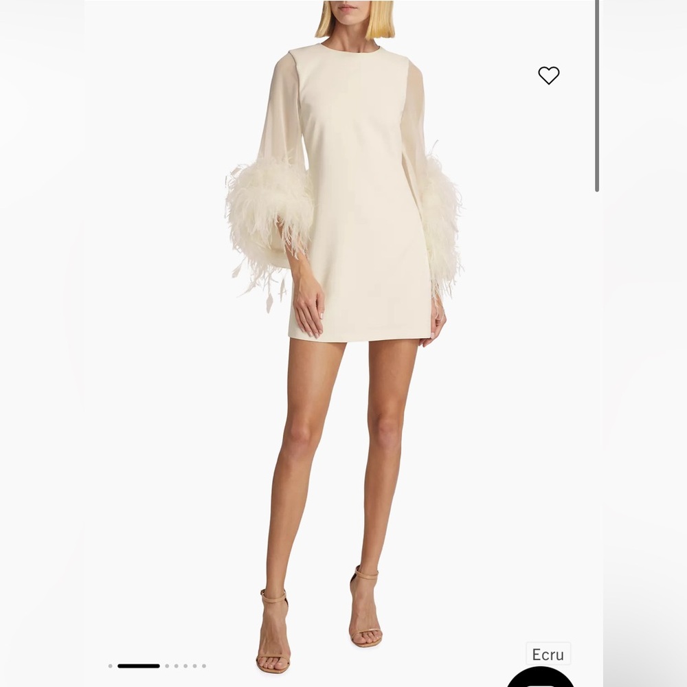 Bridal Alice + Olivia Izola Feather-Trim Minidress